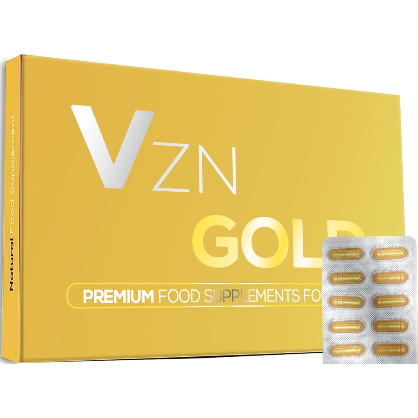 V - Gold Strong & Fast Acting Effect - Panax Ginseng Root Complex Enhancing Male Stamina & Energy Pills for Men, High Strength Performance Supplement 10 Capsules/Tablet