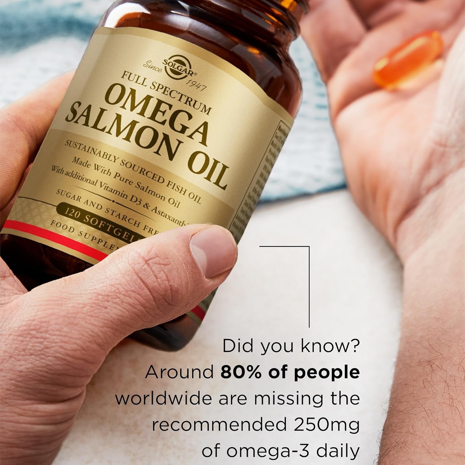 Solgar Full Spectrum Omega Softgels - Pack of 120 - Fish Oil Supplement for Immunity, Brain and Eye Health - with Omega 3, 6, 9, EPA & DHA - Vitamin D3 & Antioxidants