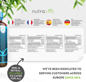 Highest Strength Omega 3 Fish Oil 2000Mg - Providing 1000Mg EPA & 400Mg DHA per Serving - Sustainably Sourced & Contaminant Free - Made in the UK by Nutravita