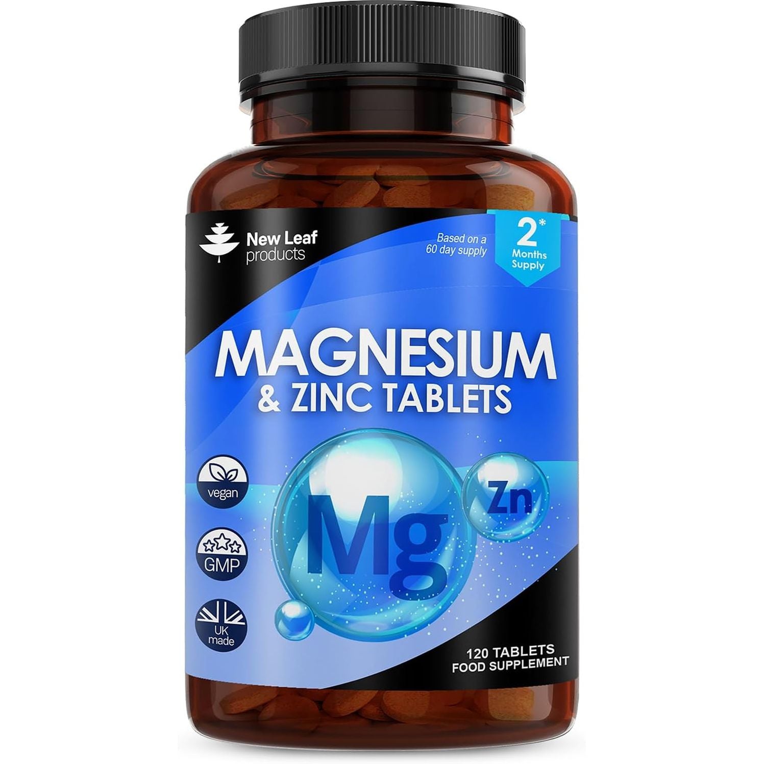 Magnesium Supplements 516Mg with Zinc - 120 Magnesium Tablets Supports Muscle Bone Health, Tiredness - High Strength Contributes to Many Health Factors Easy to Swallow Sleep Supplement (Not Capsules)