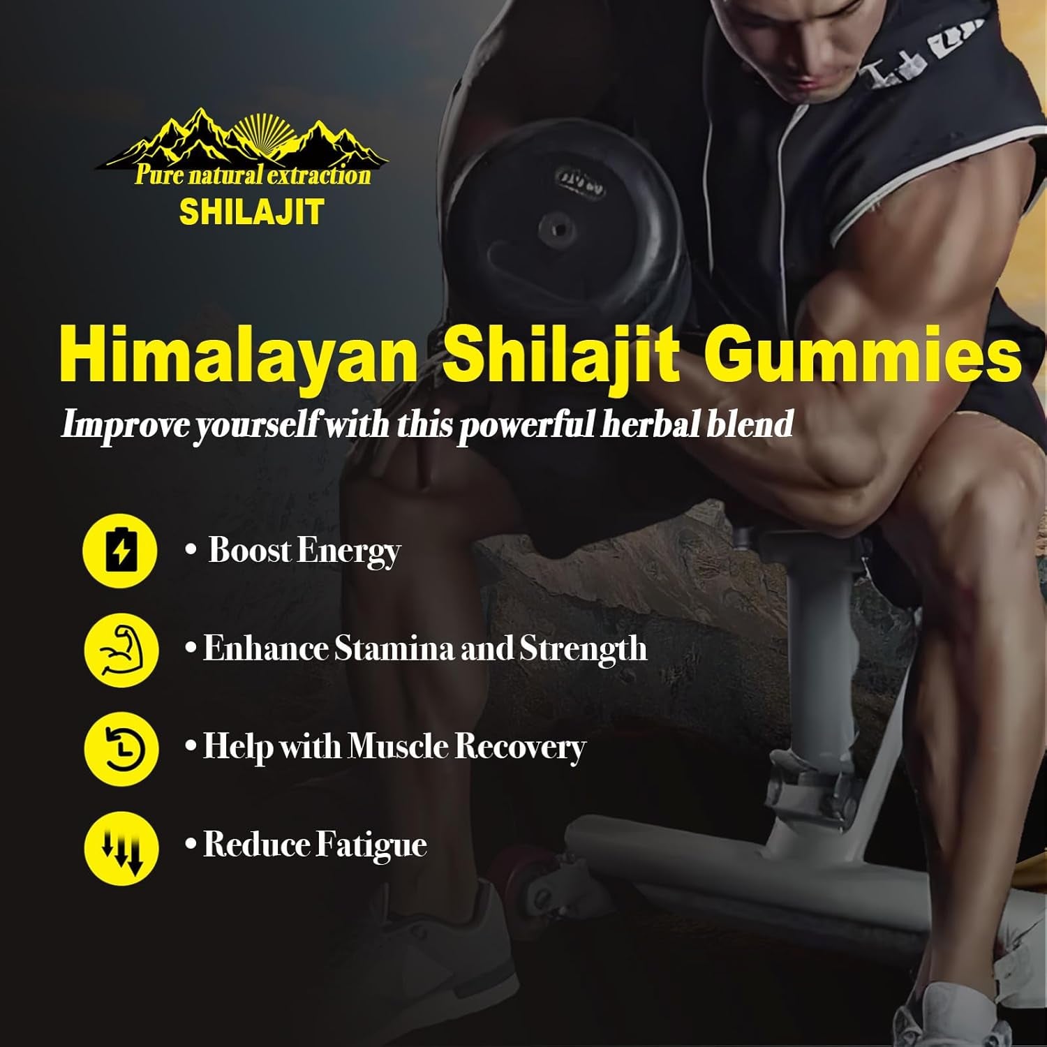 Shilajit Gummies for Men & Women,Pure Himalayan Shilaljit Gold Gummies Rich in Ashwagandha Gaulshura Fulvic Acid 85+ Trace Minerals for Men,Women, Non-Gmo| Natural & Organic|60 Gummy