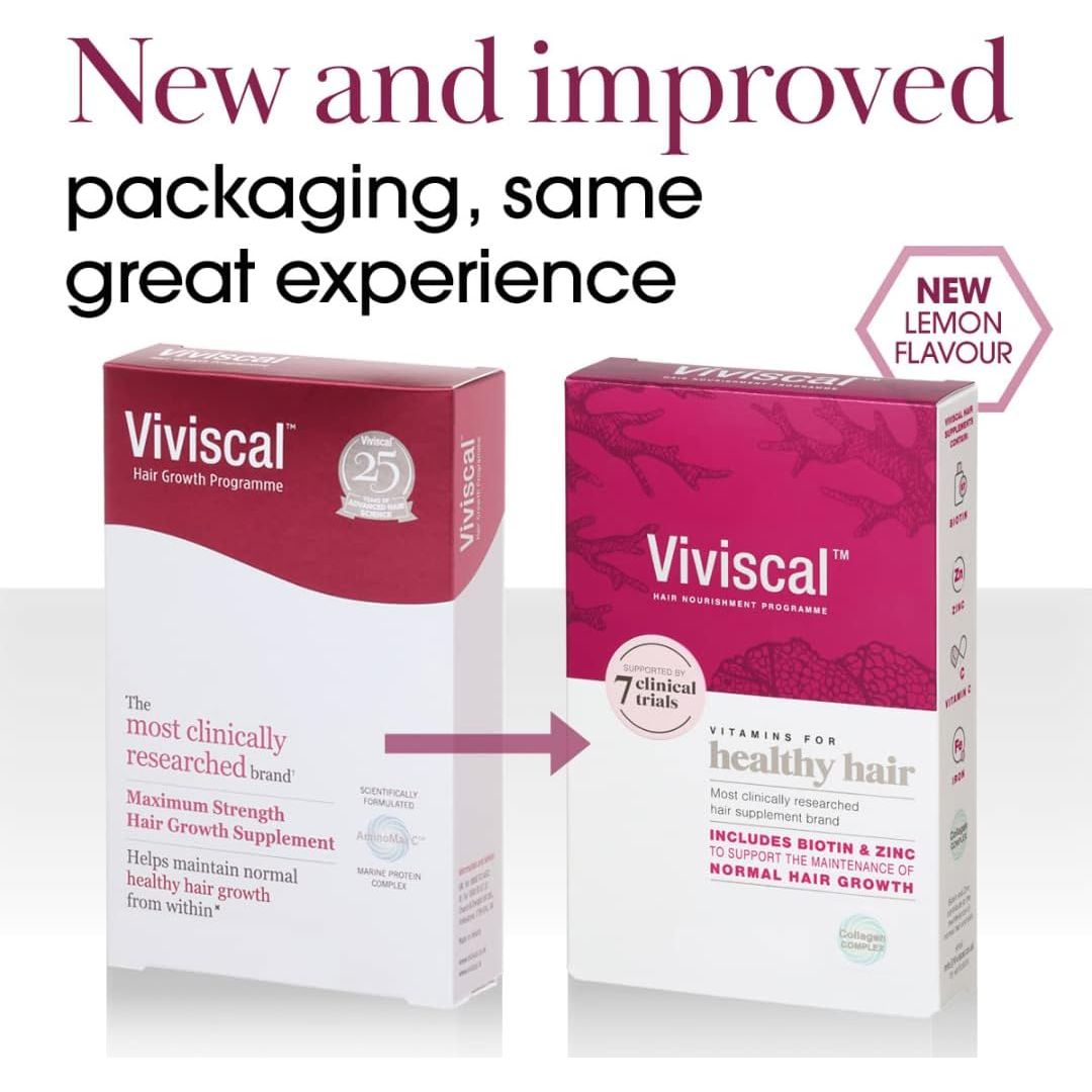 Viviscal Hair Growth Supplement for Women, 60 Tablets, with Biotin, Zinc & Marine Protein Complex Aminomar C, Supports Healthy Hair Growth, 1 Month Supply