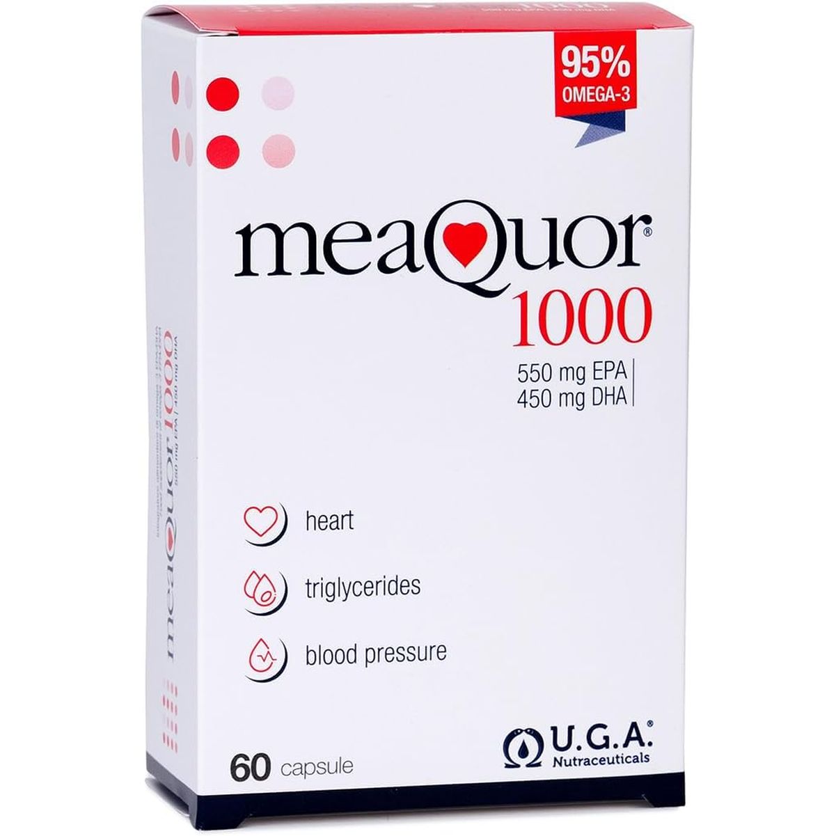 Meaquor 1000 Omega 3 Fish Oil Capsules IFOS Certified - Omega3 1000Mg Supplement with EPA and DHA - No Aftertaste (60 Softgel Caps)