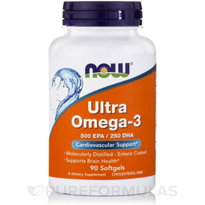 Ultra Omega-3- 500 EPA/250 DHA (90 Softgels) - Now Foods