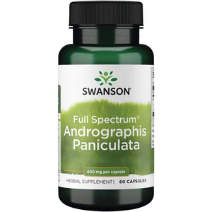 Swanson, Full Spectrum Andrographis Paniculata, 400Mg, 60 Capsules, Soya-Free, Gluten-Free, Gmo-Free