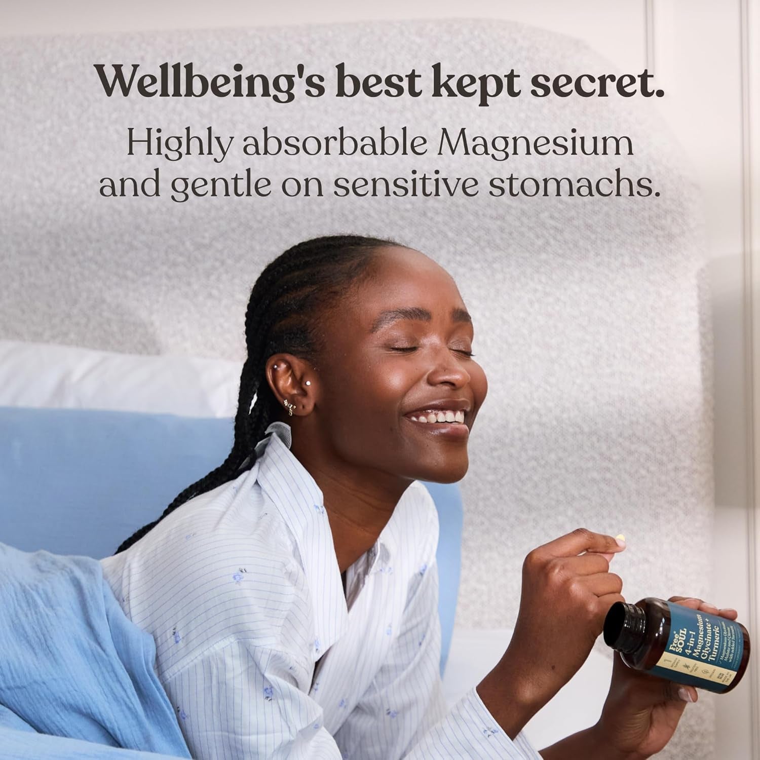 Magnesium Glycinate + Turmeric 4-In-1 Complex | Triple-Strength Magnesium Supplements with 1283Mg, Bisglycinate, Citrate, Malate & 2000Mg Turmeric | 90 Vegan Tablets | Gluten-Free
