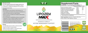 Lipozem Max Vegan Food Supplement, 60 Capsules, Keto Support, Boost Energy, Weight Support, Gluten Free
