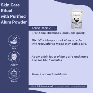 Mi Nature Alum Powder Potassium (Fitkari/Phitkari) -100% Natural Skincare for Acne, Odor Control & Water Purification Face Mask for |Pore Refining 227G |Face Pack Powder |Cruelty-Free