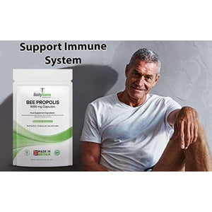 Bodygenix Bee Propolis Capsules - 1000Mg Antioxidant Antibiotic Boost Immune System Natural Food Supplement - 60 Caps 2 Month Supply