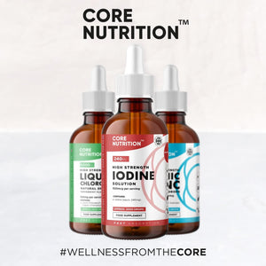 Iodine Liquid Drops - Vegan - High Strength 600Mcg per Serving - 400 Servings - 240,000Mcg per 60Ml Dropper Bottle - Liquid Iodine Solution for Fast Absorption - Made in UK by Core Nutrition