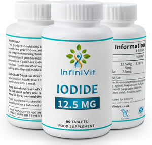Infinivit High Potency Iodine Tablets, Lugols Iodine, Iodine and Potassium Iodide, 90 Vegan Tablets
