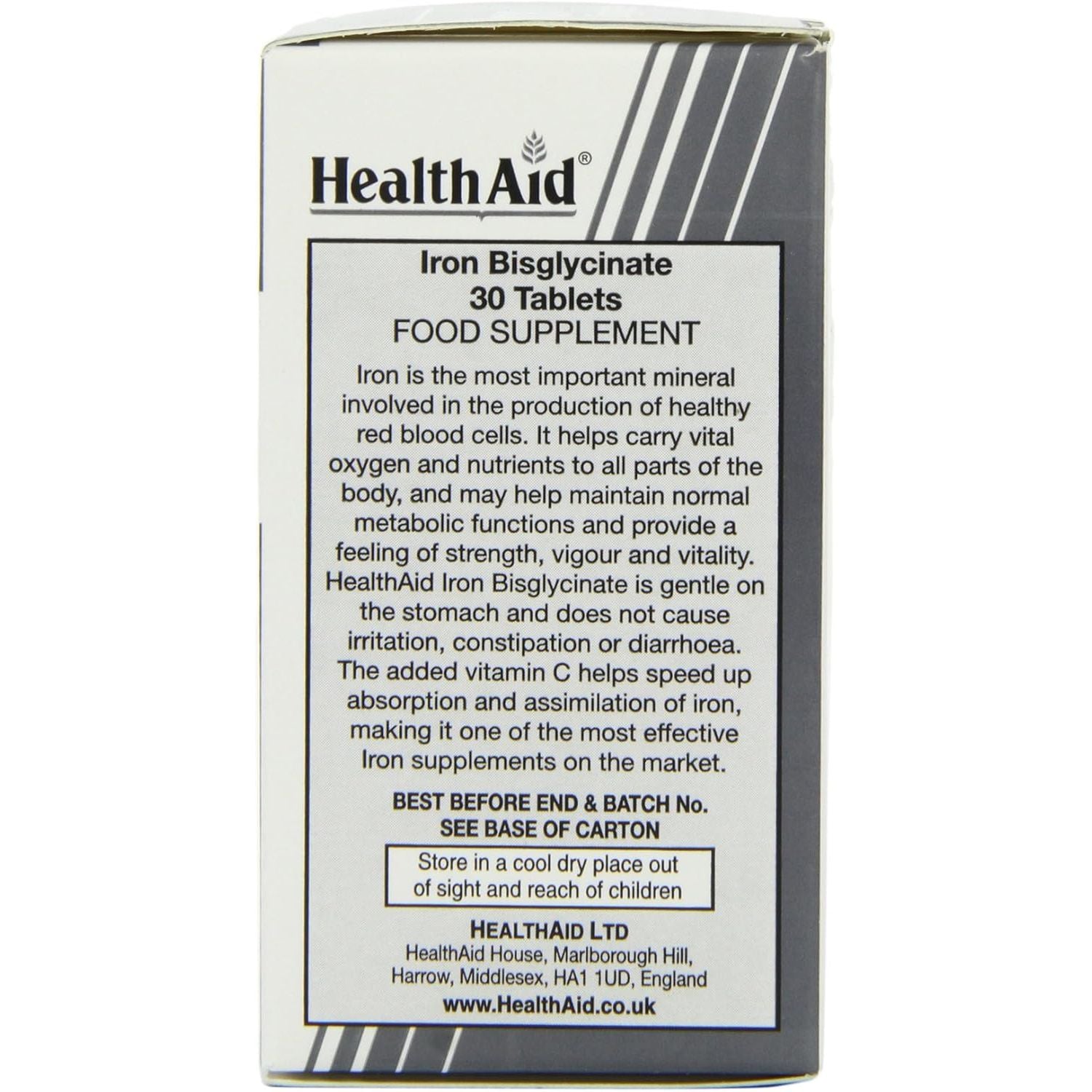 Healthaid Iron Bisglycinate - 30 Vegetarian Tablets