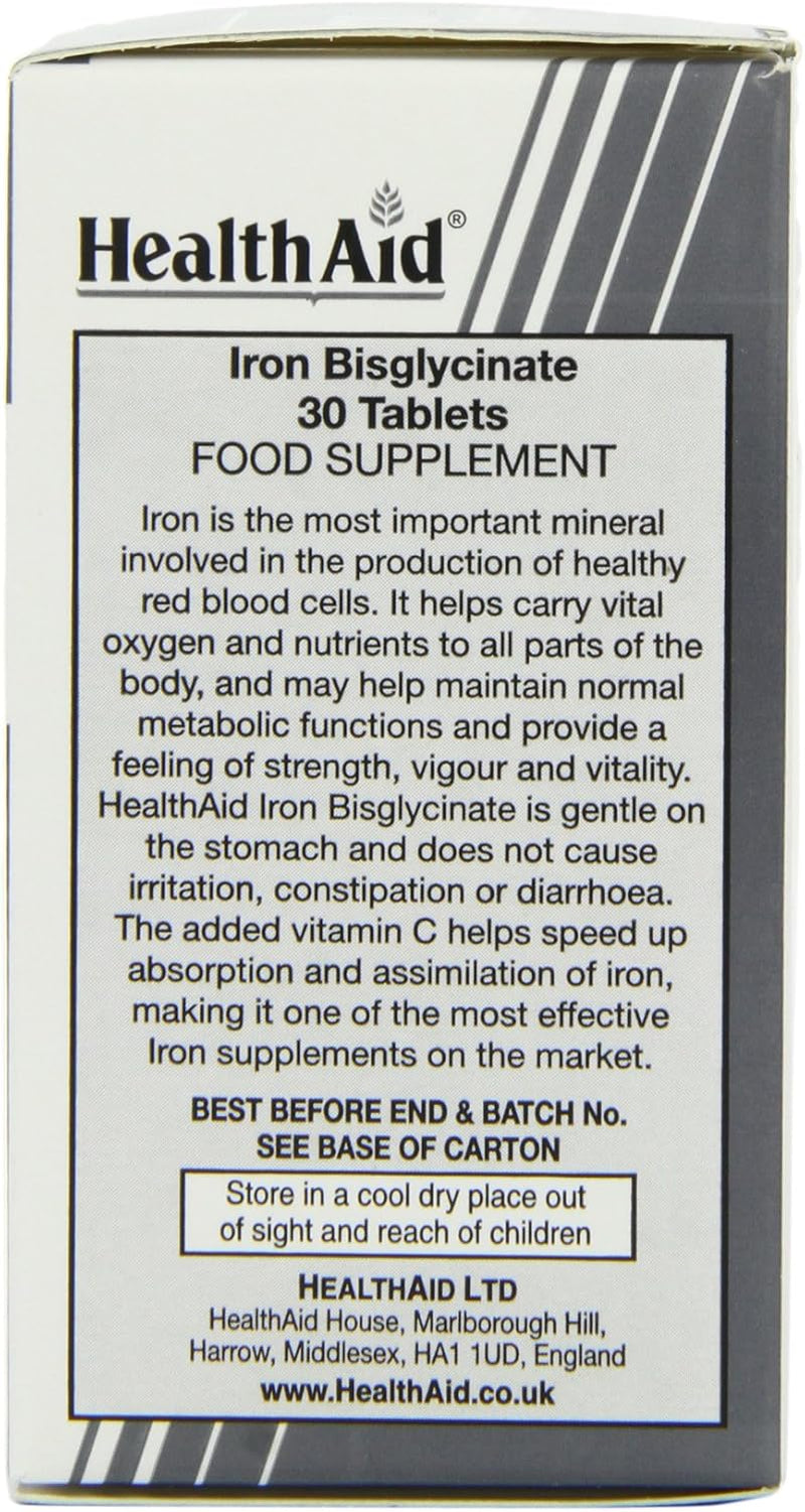 Healthaid Iron Bisglycinate - 30 Vegetarian Tablets