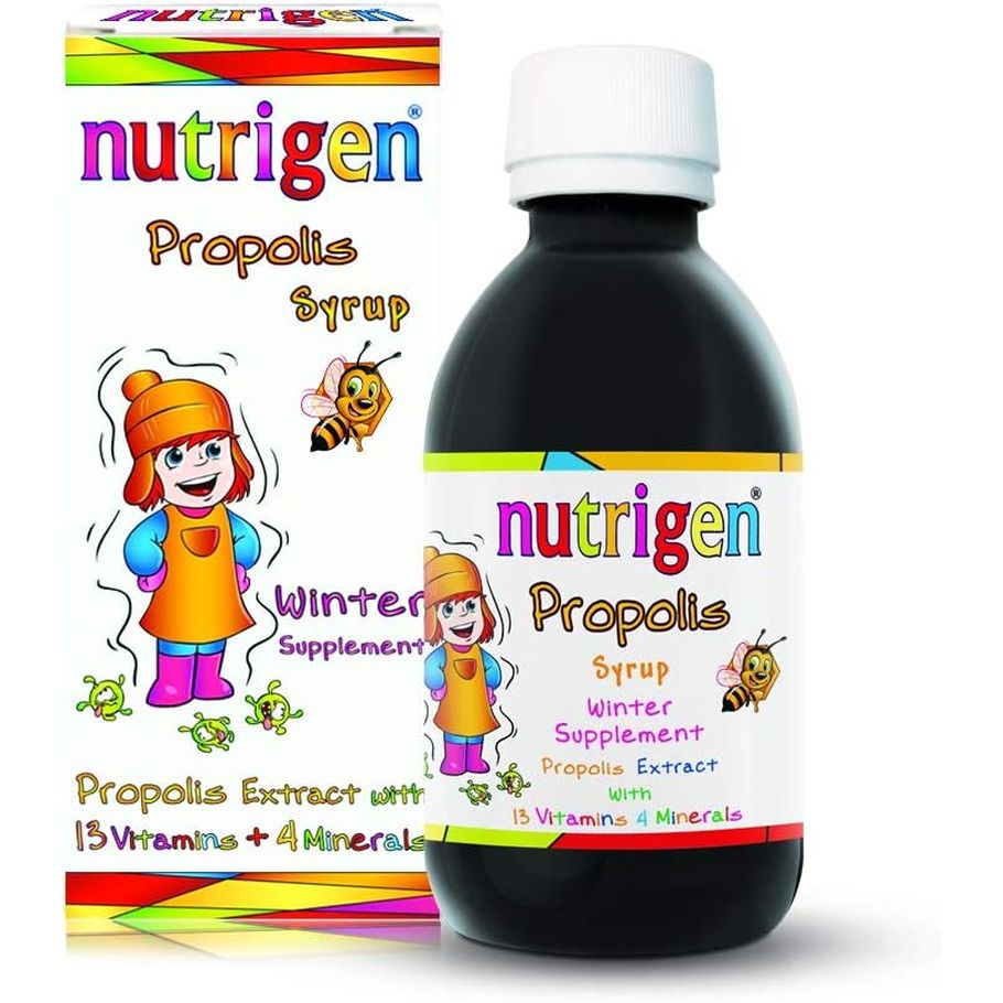 Nutrigen Propolis Syrup for Kids – Advanced Immune Support with Propolis, Vitamins, and Minerals in Blackberry Juice – Helps Prevent & Relieve Recurrent Infections, Shortens Illness Duration, 200 Ml