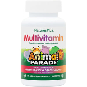 Naturesplus Animal Parade Children’S Multivitamin Assorted Flavours - Plant Based, Vegan Chewable Multivitamin for Kids - Gluten Free - 90 Animal Shaped Tablets