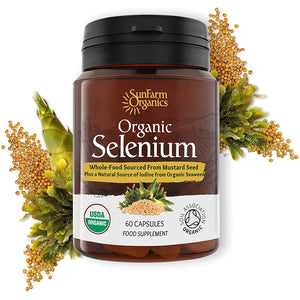 Organic Selenium 200Mcg plus Iodine and Silica - Selenium Contributes to Normal Thyroid and Immune Function – 2 Month Supply - Whole Food Supplement - Certified Organic by Soil Association