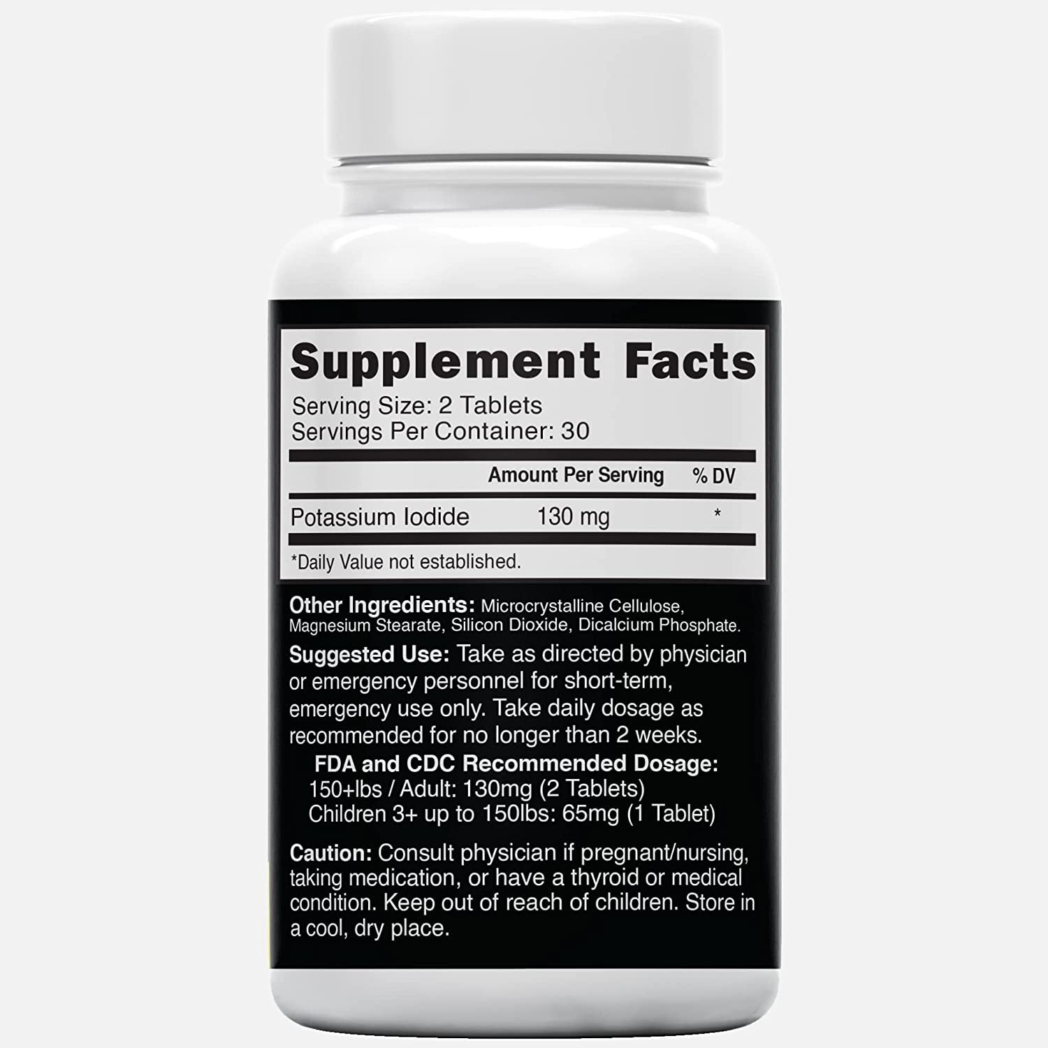 Potassium Iodide Radiation Tablets 130 Mg (2 Pack) - (120 Tablets) EXP 10/2032 - Ki Pills Potassium Iodine Tablets for Radiation - Potassium Iodine Pills YODO Naciente, anti Nuclear Fallout Pills