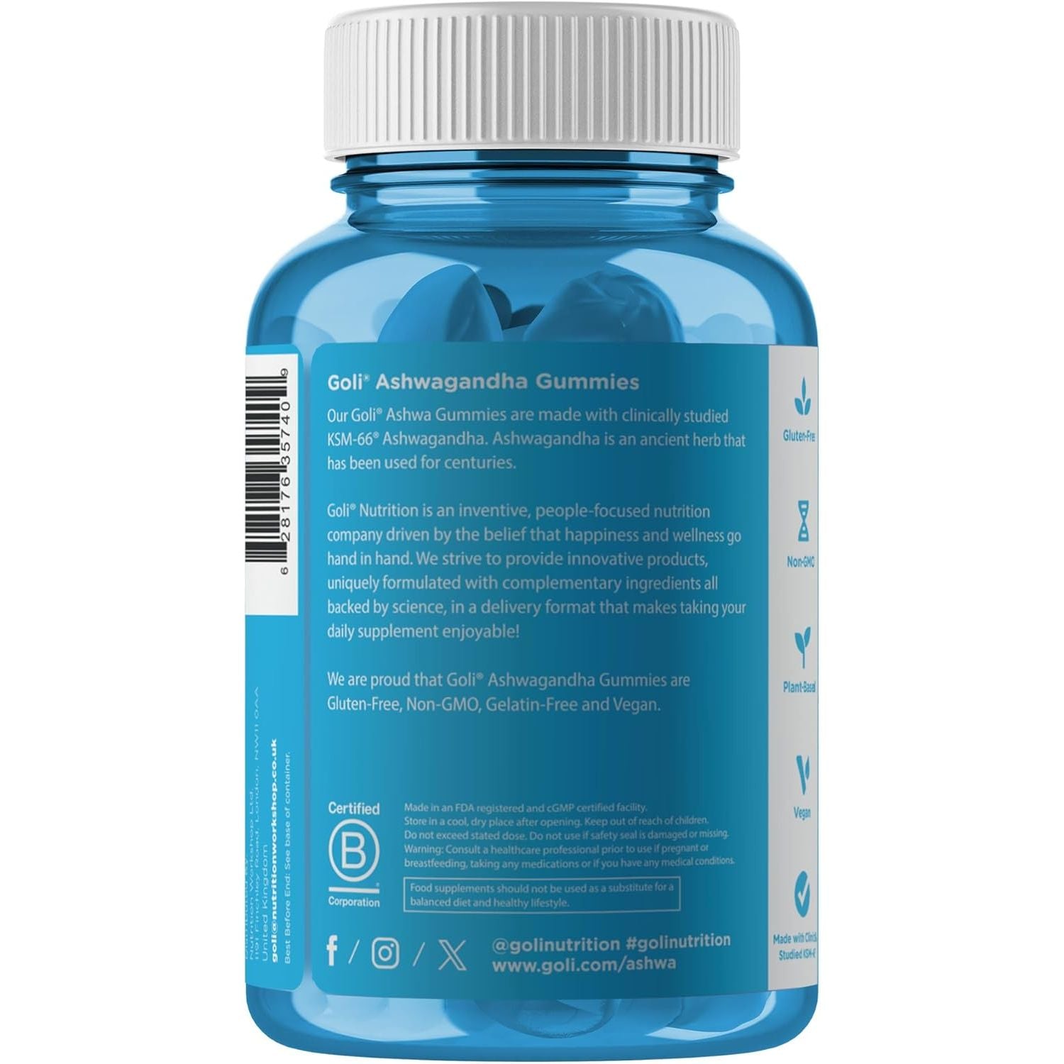 Goli Ashwagandha KSM-66 Gummies | Stress, Sleep & Mood Support | Mixed Berry | Vitamin D, Vegan, Plant Based, Non-Gmo, Gluten Free, Gelatin Free | Relax. Restore. Unwind. | 60 Gummies