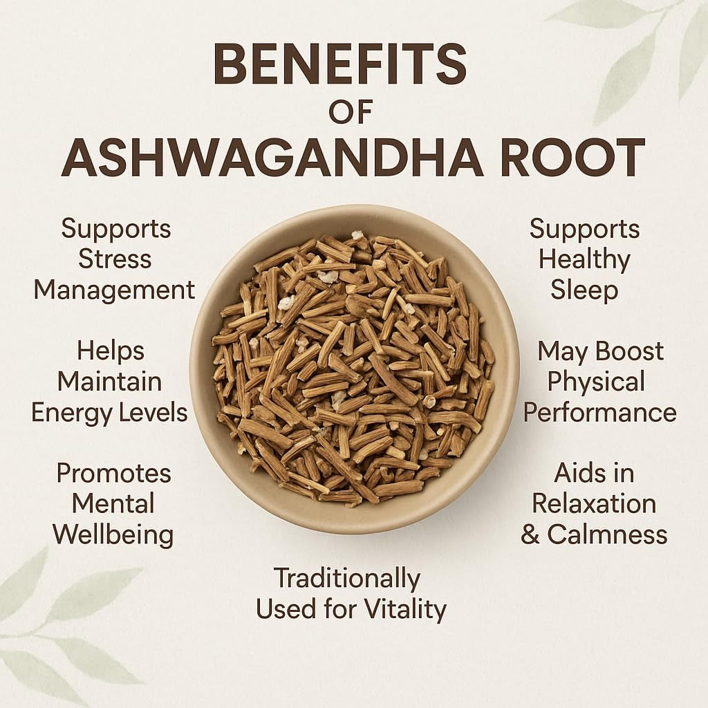 Premium Ashwagandha Root 100G – 100% Pure, Raw, Wild-Harvested, Non-Gmo, Vegan – Natural Stress Relief, Immune Support, Energy Boost - Ethically Sourced from Pristine Environments