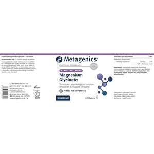 Metagenics Magnesium Glycinate 100Mg - High Strength Supplement - Sleep Support - Easily Absorbable, Gentle on Digestion - 120 Tablets