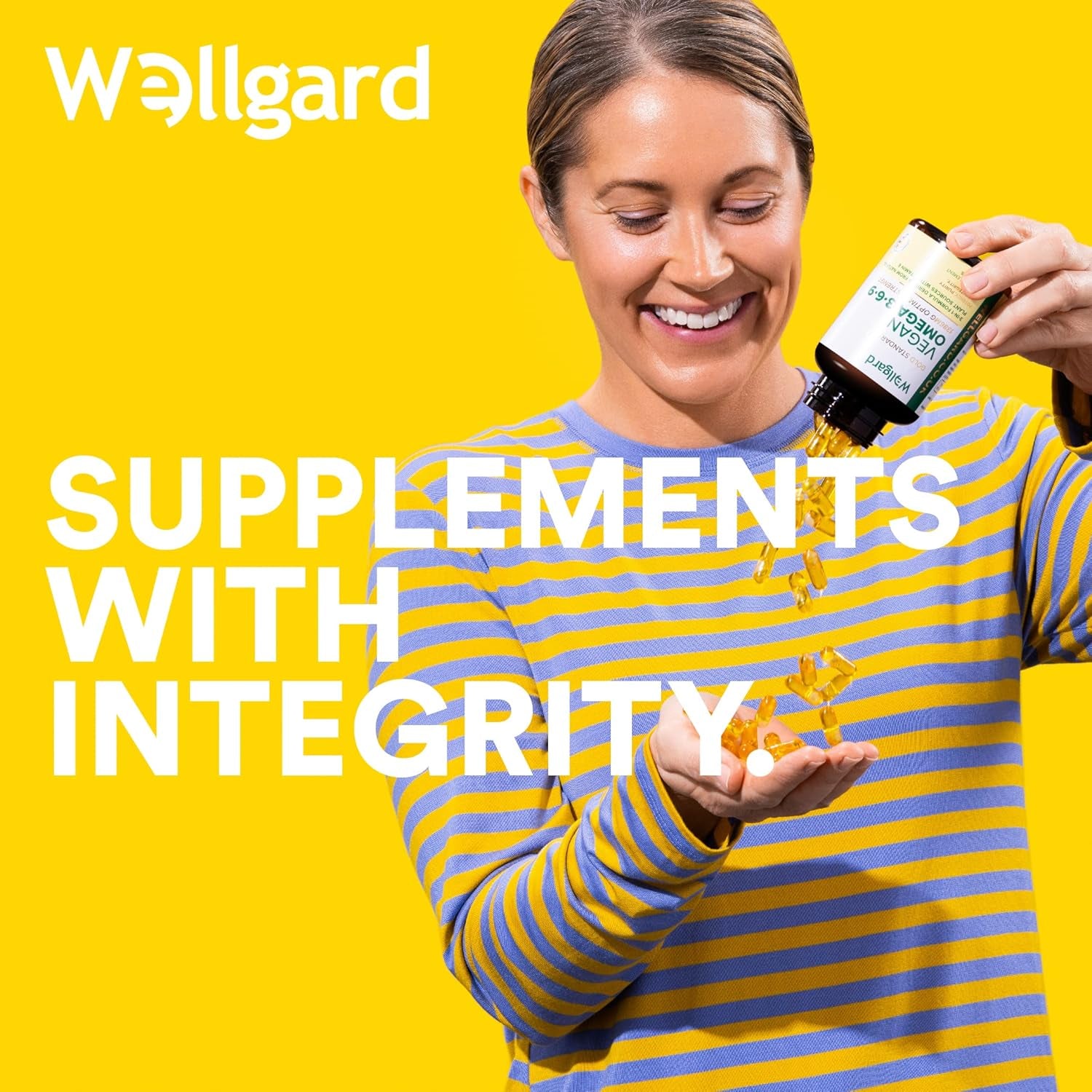 Vegan Omega 3 6 9 Capsules by Wellgard - High Strength 1386Mg Flaxseed Oil Capsules with Alpha Linolenic Acid (ALA), Linoleic Acid (LA), Vitamin E