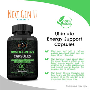 Super Green Capsule 500Mg - 120 High Strength Capsules | Plant Based Antioxidant & Immunity Support | Includes Maca,Matcha, Wheatgrass, Acai, Flaxseed