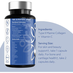 Edible Health Hydrolysed Type II Marine Collagen Capsules – 1025Mg Type II Collagen with Hyaluronic Acid & Vitamin C, High-Strength Skin & Joint Health Supplement for Women & Men – 60 Capsules