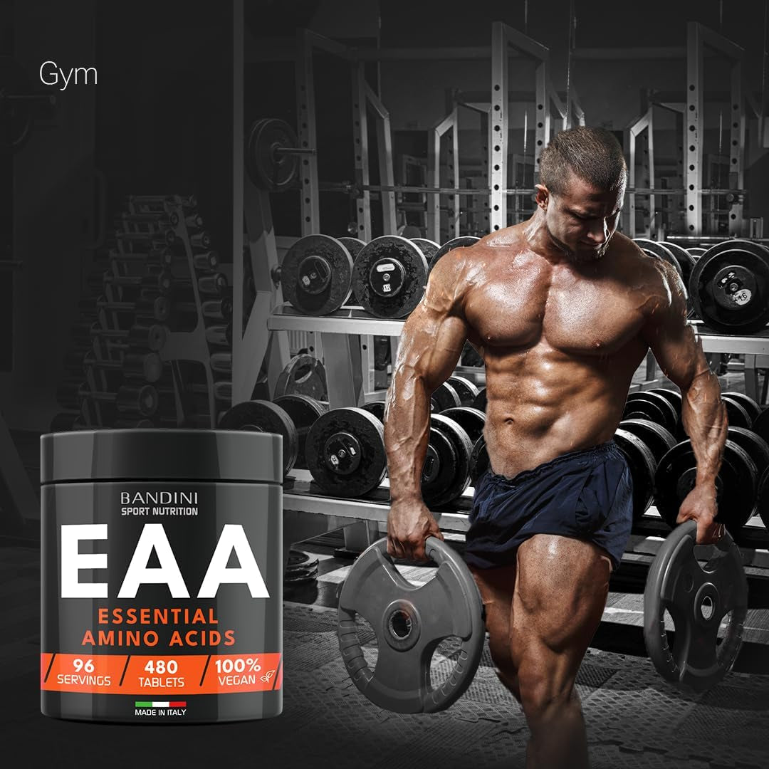 Bandini® EAA Essential Amino Acids | 480 Tablets 96-Day Supply | with All 9 Eaas Intra, Pre and Post Workout | Amino Acid Supplements for Sport | NO Additives, EAA Amino Acids, Vegan Friendly