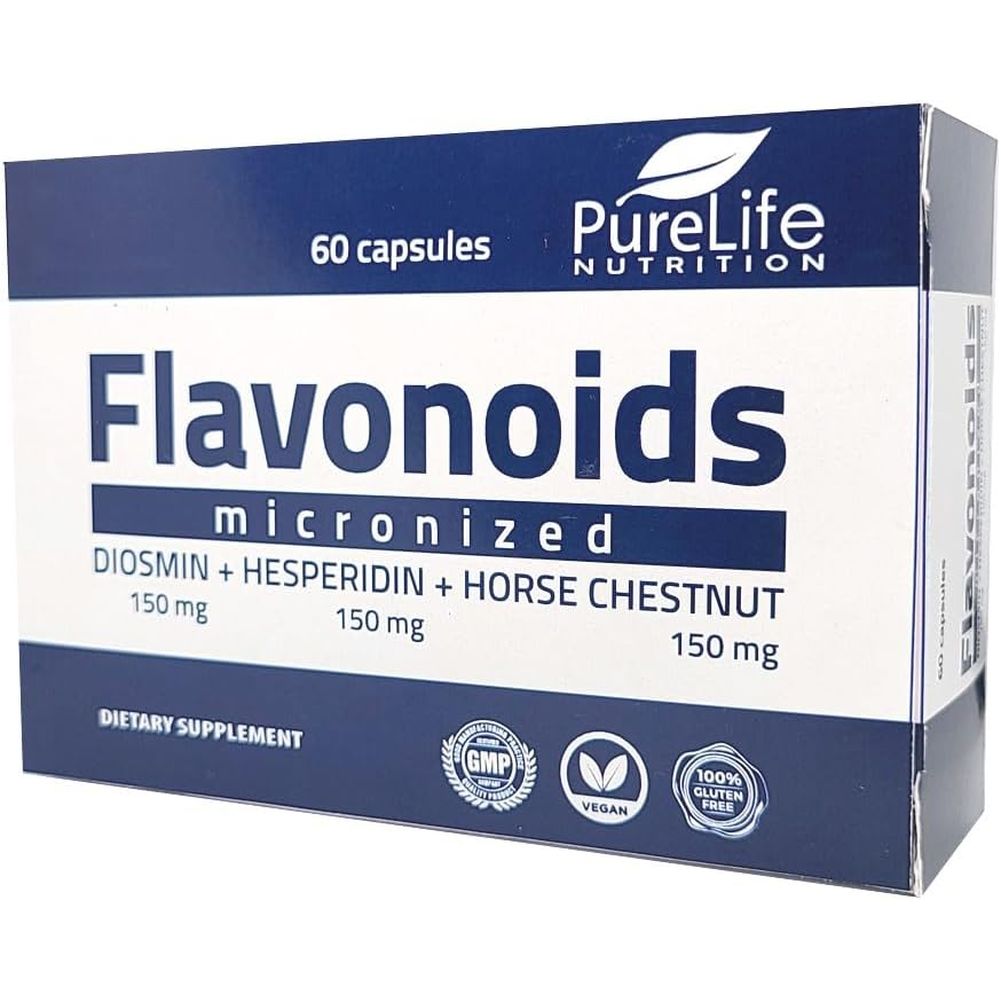 Flavonoids Supplement- Micronised Diosmin Hesperidin Horse Chestnut (Aescin)- Antioxidant Polyphenols for Healthy Circulation, Vein Support, Lymphatic Drainage & Inflammatory Response- Vegan GMP ISO
