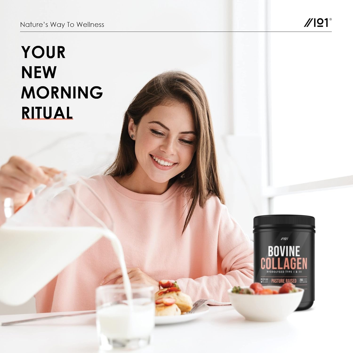 Grass Fed Collagen Protein Powder 400G - Type I & III Pasture Raised - Bovine Hydrolysed Collagen Peptides - Unflavoured – by Alpha01