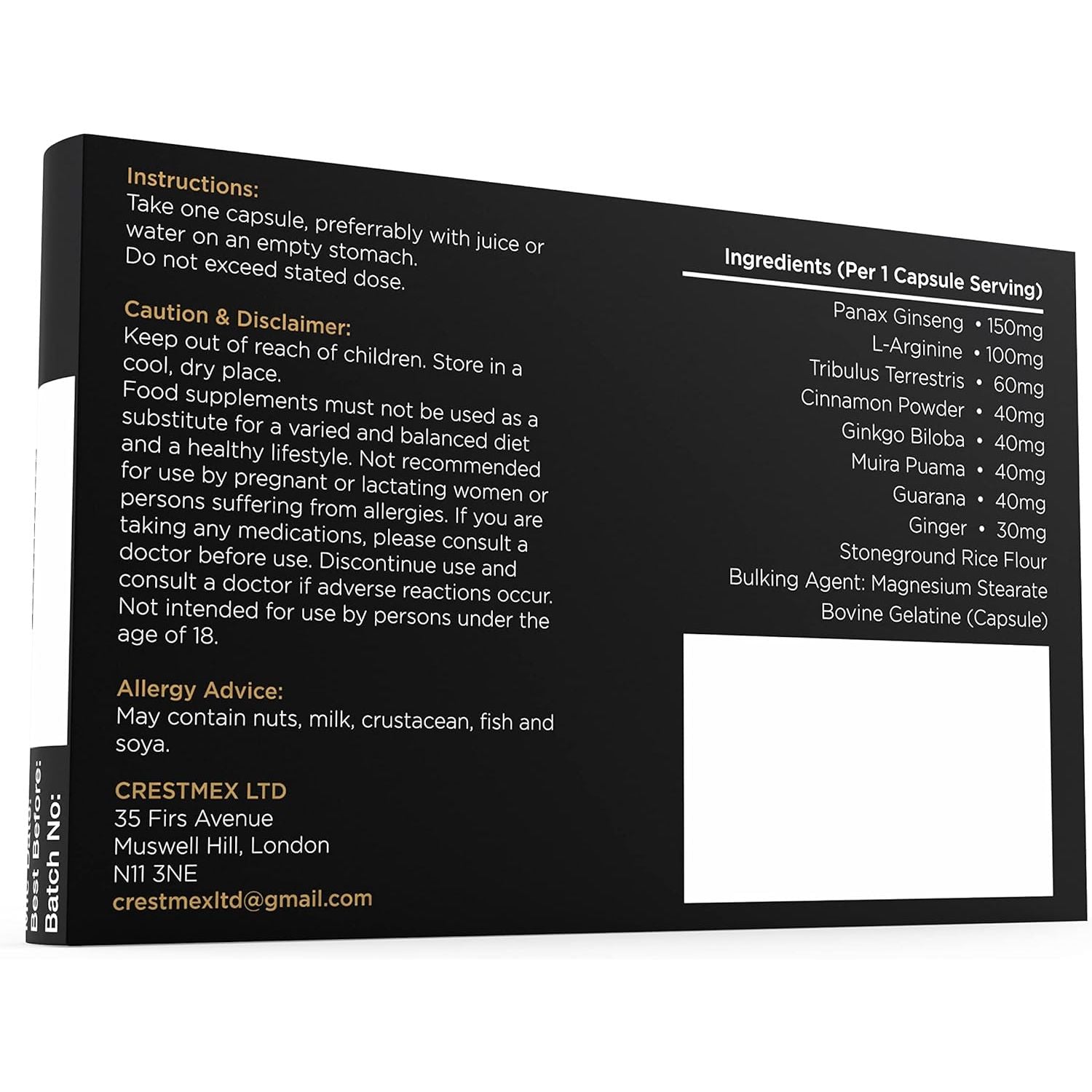 Gold Dragon Strong Ginseng Complex (10 Capsule) - 500MG - Premium Enhanced Energy, Stamina & Endurance, 100% Safe & Natural - Fast Acting Performance