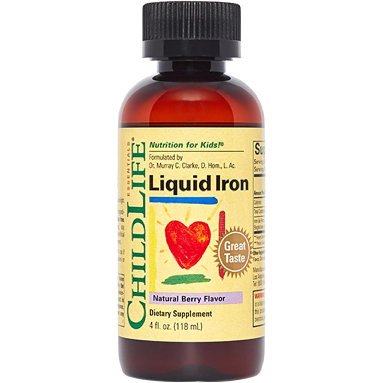 Childlife Essentials, Liquid Iron, Vegan Iron Drops for Children, 118Ml, Vegetarian, Gluten Free, Soy Free, GMO Free