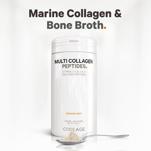 Codeage Multi Collagen Protein Powder Peptides, 2-Month Supply, Hydrolyzed, Type I, II, III, V, X Grass Fed All in One Super Bone Broth Collagen Supplement, Non-Gmo, 567 Grams