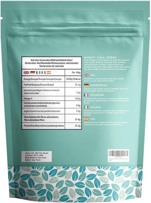 1KG Organic Chia Seeds - by Nurifi - Certified Organic Grade