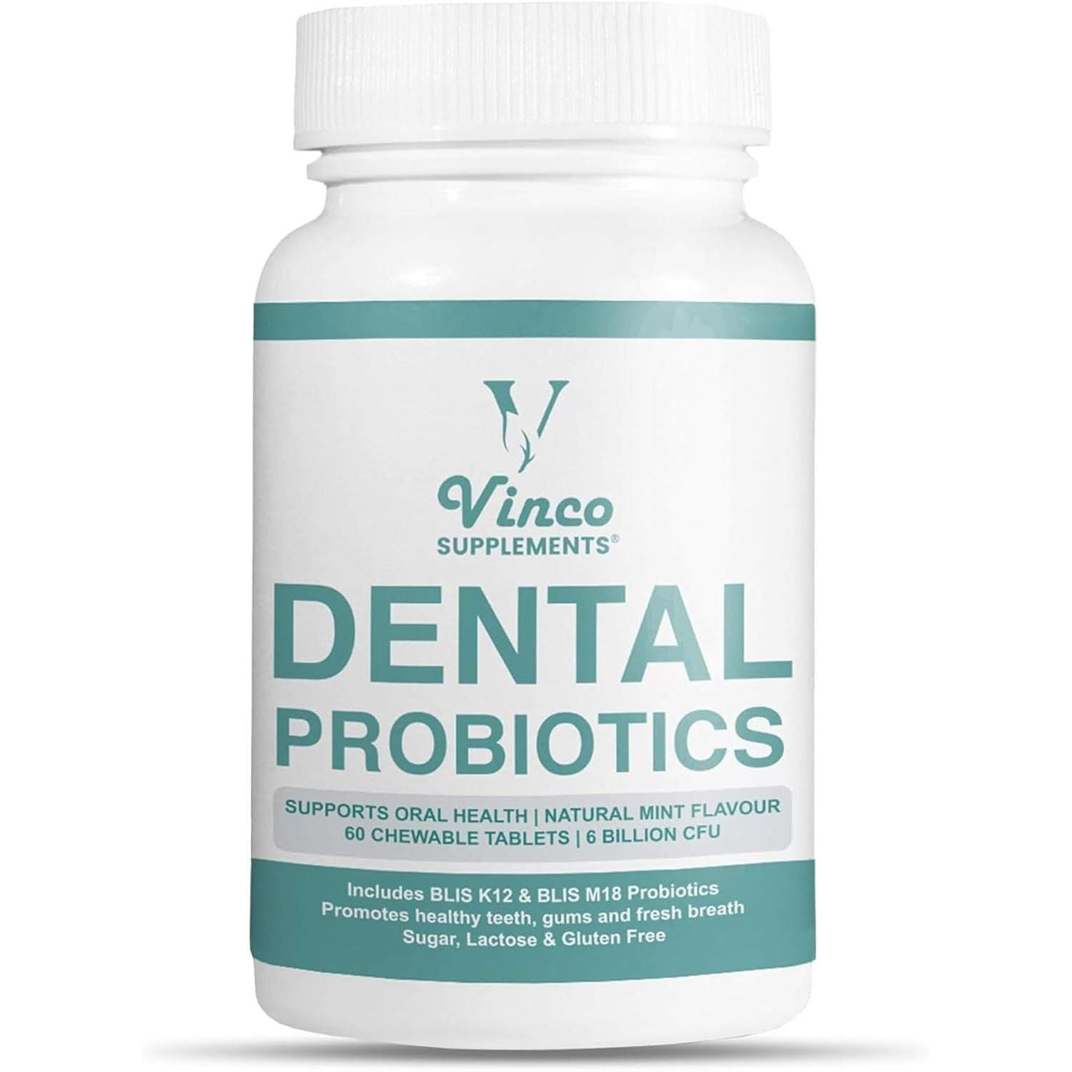 Dental Probiotics Advanced Oral Probiotics for Mouth Supplement - Bad Breath Treatment for Adults with BLIS K12 & BLIS M18-6 Billion CFU, Mint Flavour Chewable Oral Care Tablets - 60 Count