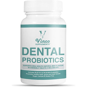 Dental Probiotics Advanced Oral Probiotics for Mouth Supplement - Bad Breath Treatment for Adults with BLIS K12 & BLIS M18-6 Billion CFU, Mint Flavour Chewable Oral Care Tablets - 60 Count