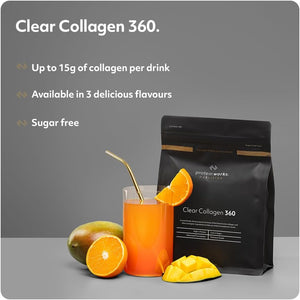 Protein Works - Collagen 360, Powder Supplement, Type I & III, High Protein, Summer Berry Burst, 480G, 32 Servings