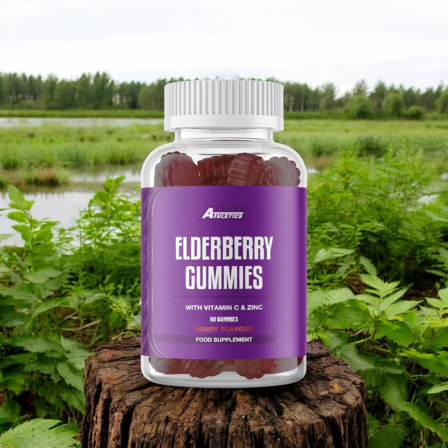 Freak Athletics Elderberry Gummies – Elderberry with Vitamins C & Zinc for Immunity Lift, 60 Vegan Multivitamin Gummies, Berry Flavour, Energy & Immune Support