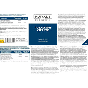 Potassium Citrate - High Dose - 2880 Mg - Pure Potassium Element +1000 Mg - Muscles - 180 Tablets - Nutralie