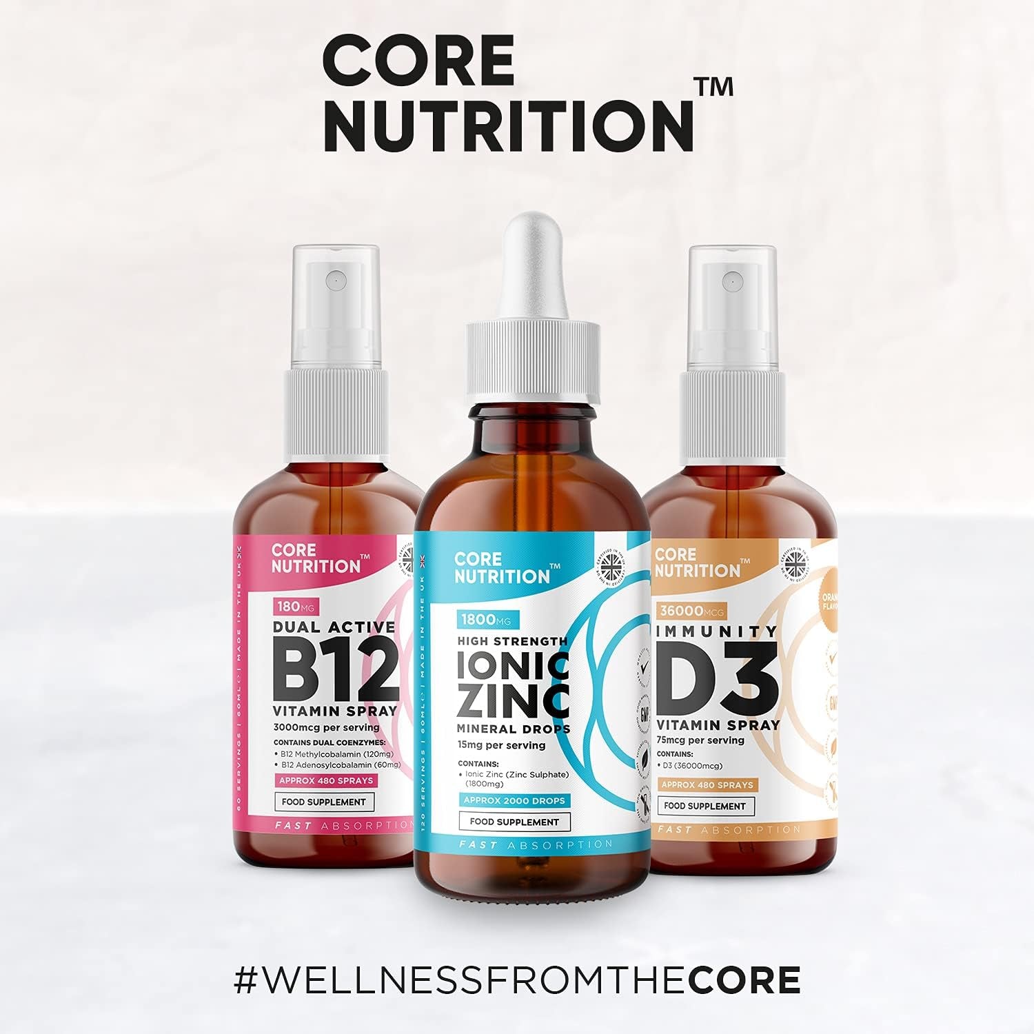 Ionic Zinc Liquid Drops - 60Ml Glass Bottle - 120 Servings - High Strength 15Mg - Supports Metabolism & Healthy Immune System - Made by Core Nutrition