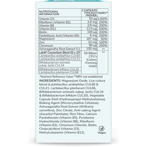 Health & Her Peri & Menopause Biome 50Bn Live Cultures Supplements for Women - Ashwagandha, Magnesium, Zinc - 1 Month Supply, 60 Capsules - Phytoestrogen Free