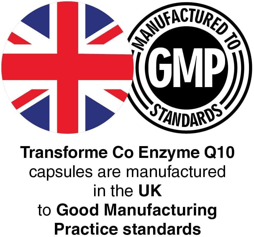 Transforme Coq10 100Mg 180 Capsules, High Absorption High Strength Coenzyme Q10 Liquid Softgels, 6 Months Supply, Naturally Fermented, UK Made