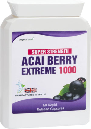 Acai Berry Extreme 1000 Pure Detox 60 Capsules Weight Management Supplement