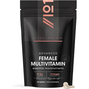 Women'S Multivitamins and Minerals with Collagen & Hyaluronic Acid - 27 Essential Vitamins, Minerals, & Botanicals - 90 Tablets – No Synthetic Fillers or Binders – by Alpha01