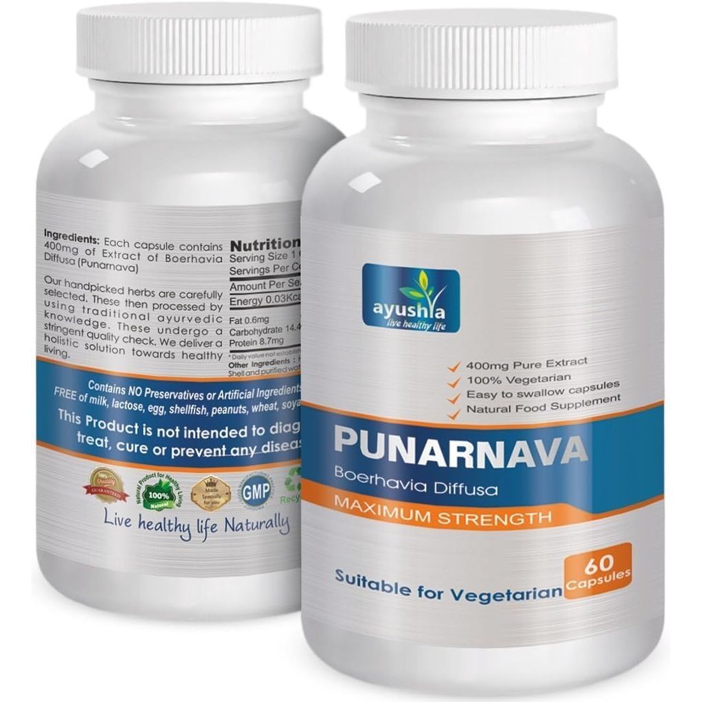 Ayushya Punarnava Capsule (Boerhavia Diffusa), 60 Capsules, Natural
