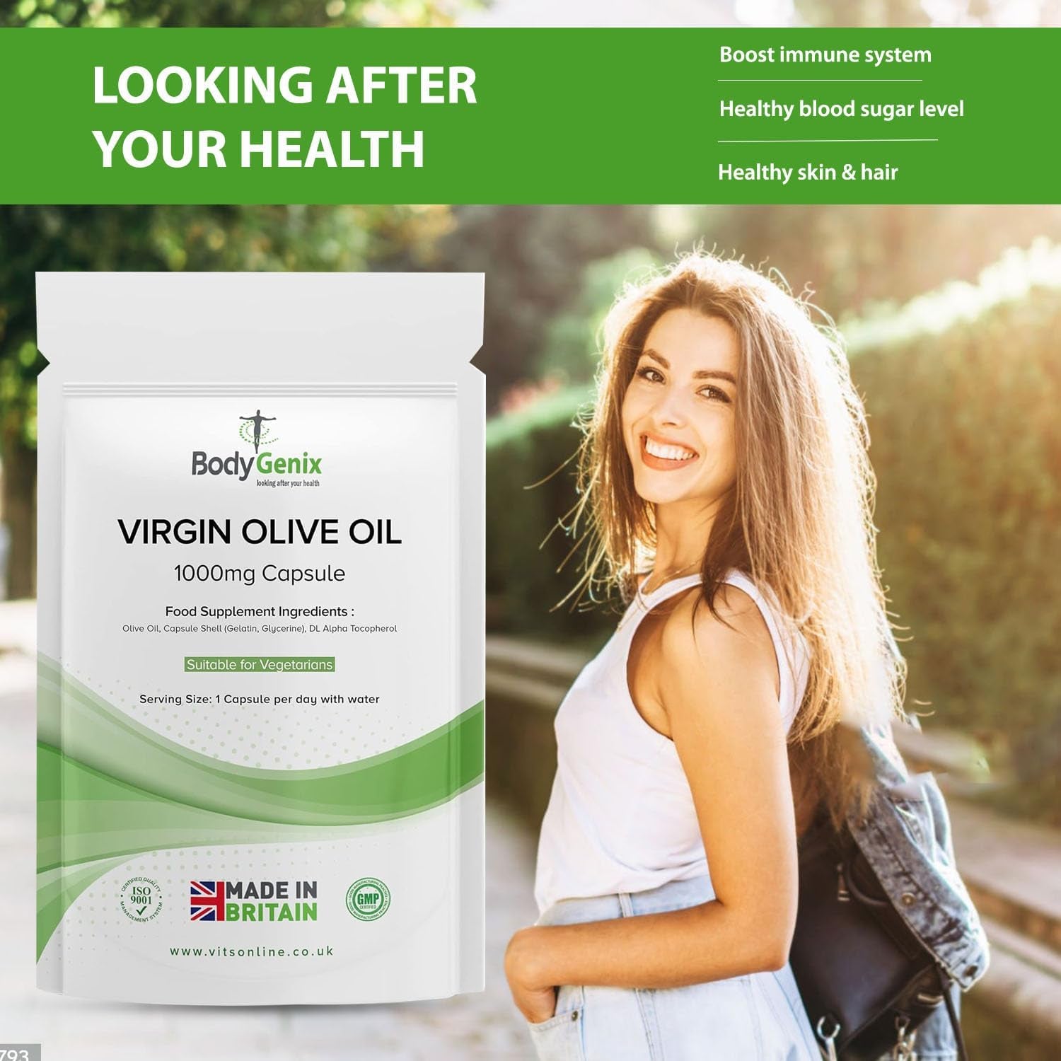 Bodygenix Virgin Olive Oil Capsules - 1000Mg Omega 3,6 Antioxidant Formula Heart Bone Health Weight Management Support Natural Supplement - 120 Caps 4 Month Supply