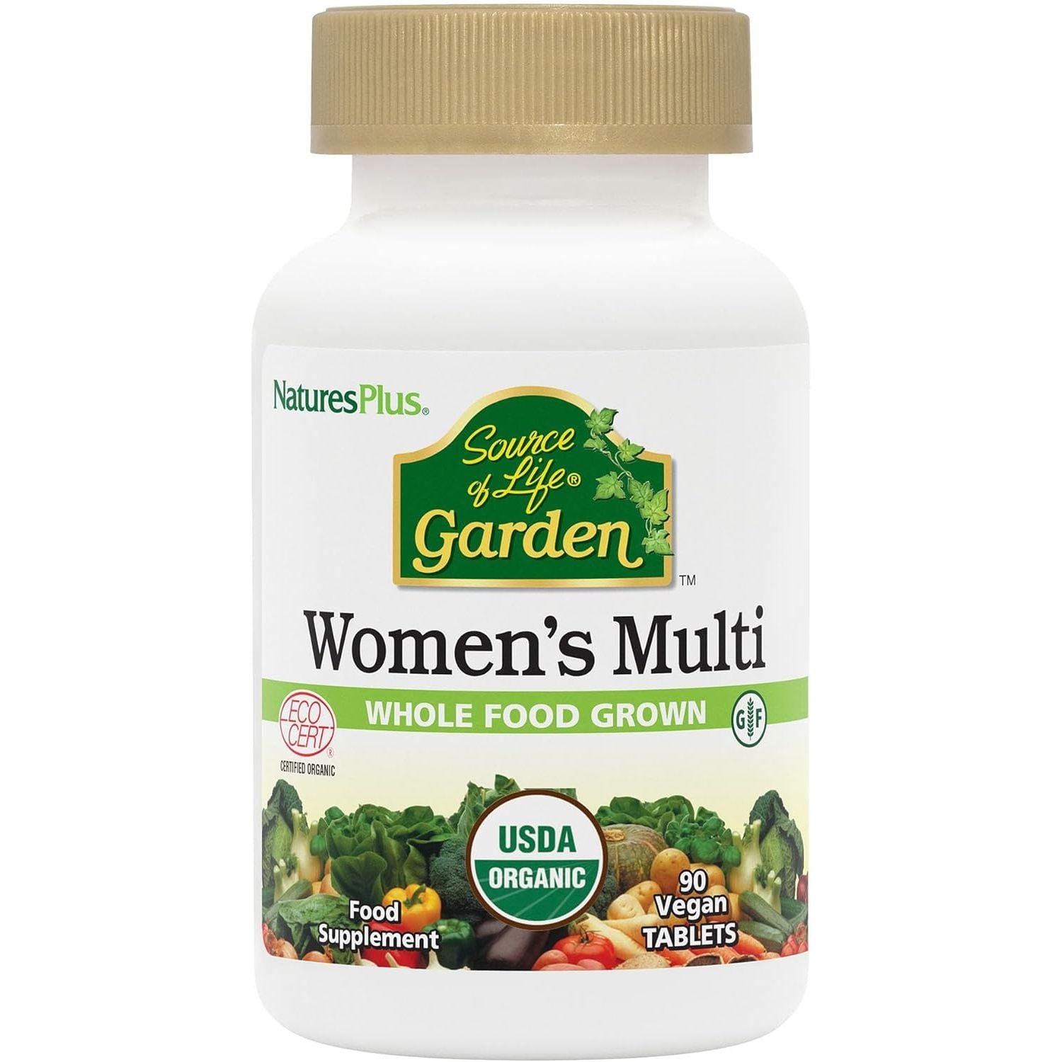 Naturesplus Source of Life Garden Organic Women’S Multi - Vegan Multivitamin for Women - Energy, Immune Support - Iron, Methyl B12, Biotin, Maca, Cranberry - Vegan, Gluten Free - 90 Tablets
