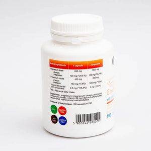 Aliness Magnesium Citrate with Potassium and Vitamin B6, 100 Vegan Capsules