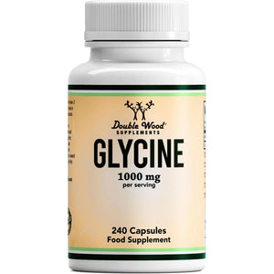 Double Wood Glycine Supplement | 240 High Strength Glycine Capsules - 1000Mg per Serving | Amino Acid Supplement | Non-Gmo & Gluten | Manufactured in the UK