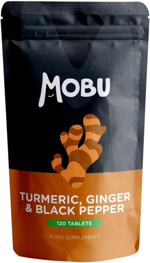 Turmeric 2000Mg with Black Pepper & Ginger 120 Tablets | High Strength Curcumin Supplement | Turmeric and Black Pepper Tablets Anti-Inflammatory | Vegan UK Made | GMP Approved | MOBU
